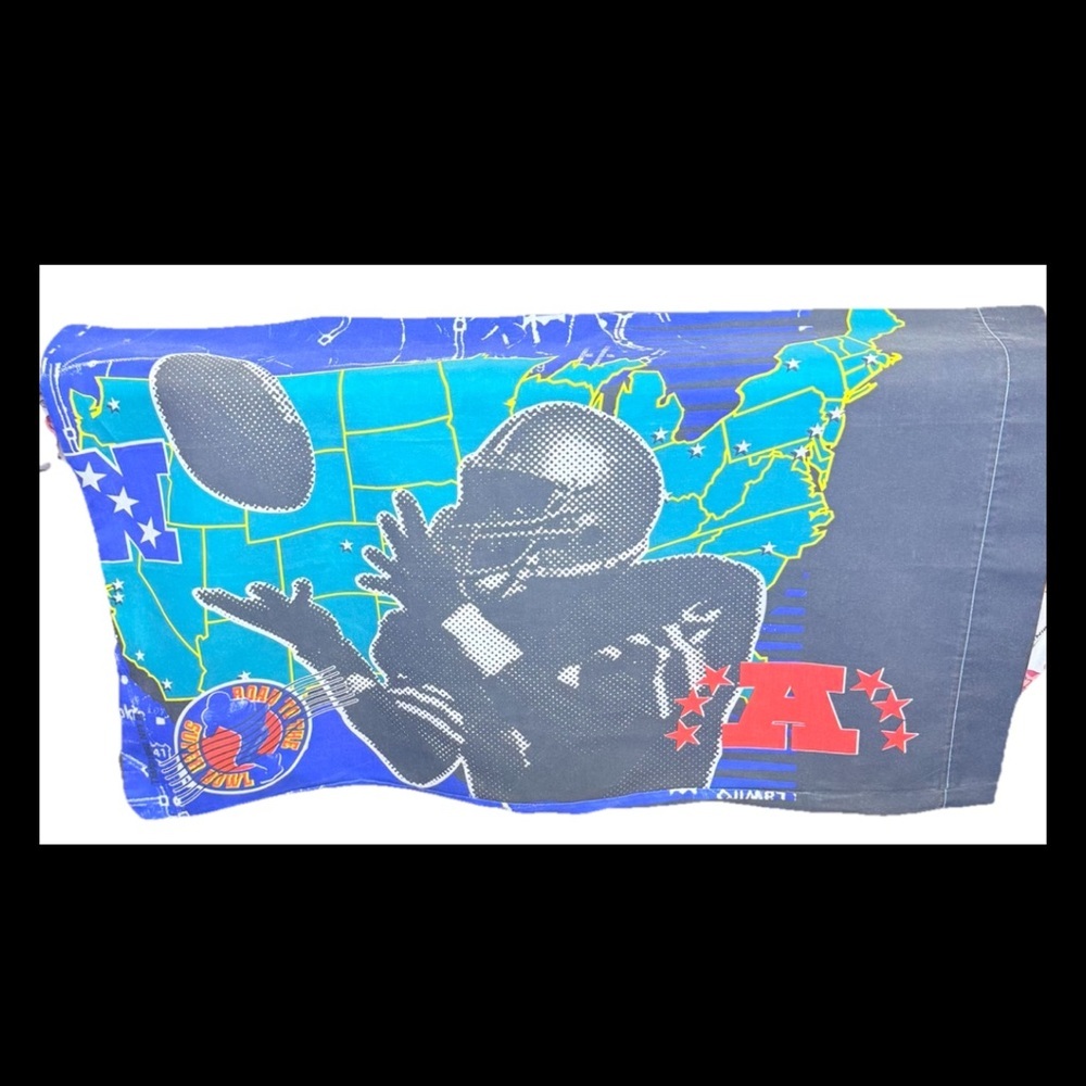 Vintage 90s NFL Football Pillow Case (1) All Over Graphic The Bibb Company USA
